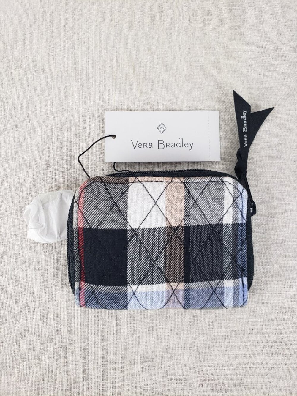 Vera Bradley NWT RFID Petite Zip-Around Wallet Perfectly Plaid